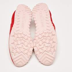 Jimmy Choo Red Suede and Mesh Low Top Sneakers Size 39.5