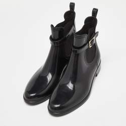 Pre Owned Jimmy Choo Black Rubber Jai Short Rain Boots Size 39