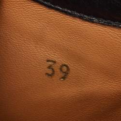 Pre Owned Jimmy Choo Sliver/Black Suede and Glitter Miami Sneakers Size 39