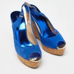 Pre Owned صندل جيمي تشو بيلا جلد نقش ثعبان بيج نعل روكي فيلين شريط كاحل مقاس 36