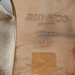 Jimmy Choo Gold Leather Narisa Slide Flats Size 39.5