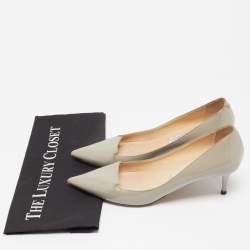 Jimmy Choo Grey Patent Leather Allure Pumps Size 38.5