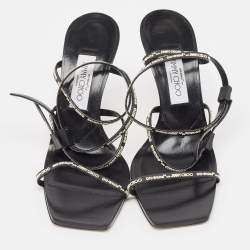 Pre Owned Jimmy Choo X Off-White  Black Leather Jane Sandals Size 39