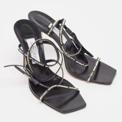 Pre Owned Jimmy Choo X Off-White  Black Leather Jane Sandals Size 39