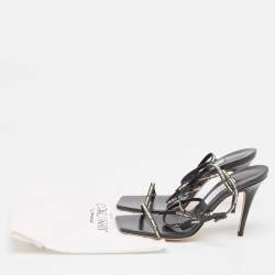 Pre Owned Jimmy Choo X Off-White  Black Leather Jane Sandals Size 39