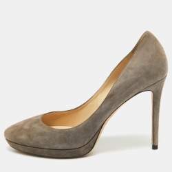 Jimmy Choo Grey Suede Cosmic Pointed Toe Pumps Size 39