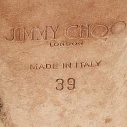 Pre Owned Jimmy Choo Beige Patent Leather Lance Strappy Sandals Size 39