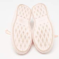 Pre Owned Jimmy Choo Pink Knit Fabric Diamond Light Maxi Sneakers Size 40