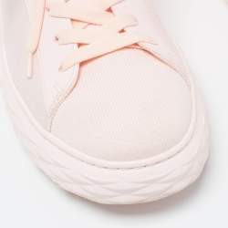 Pre Owned Jimmy Choo Pink Knit Fabric Diamond Light Maxi Sneakers Size 40