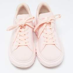 Pre Owned Jimmy Choo Pink Knit Fabric Diamond Light Maxi Sneakers Size 40