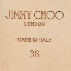 Pre Owned Jimmy Choo Gold Embossed Croc Mirele Ballet Flats Size 36