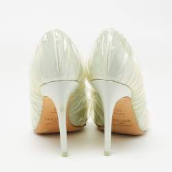 Jimmy Choo x Off-White Light Blue Satin and Pleated PVC Anne Pumps Size 39