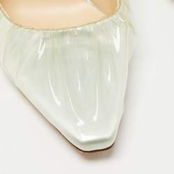 Jimmy Choo x Off-White Light Blue Satin and Pleated PVC Anne Pumps Size 39