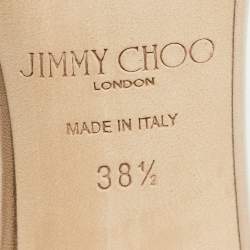 Pre Owned Jimmy Choo Gold Leather Minny Ankle Strap Sandals Size 38.5