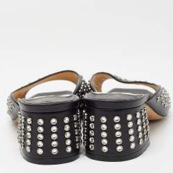 Pre Owned Jimmy Choo Black Studded Leather Jynx Mules Size 36