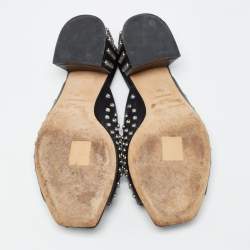 Pre Owned Jimmy Choo Black Studded Leather Jynx Mules Size 36