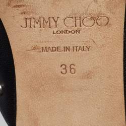 Pre Owned Jimmy Choo Black Studded Leather Jynx Mules Size 36
