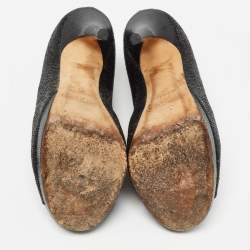 Jimmy Choo Black Glitter and Leather Hector Booties Size 37