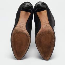 Pre Owned Jimmy Choo Black Suede Pointed Toe Knee Length Boots Size 36.5