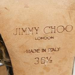 Jimmy Choo Green/Brown Python Buckle Pumps Size 36.5