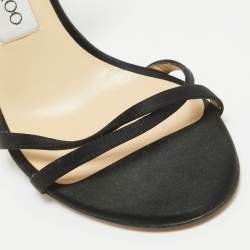 مملوكة مسبقًا Jimmy Choo Black Satin Slingback Sandals Size 37