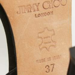 مملوكة مسبقًا Jimmy Choo Black Satin Slingback Sandals Size 37
