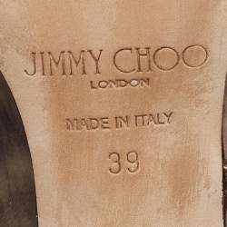 مملوكة مسبقًا Jimmy Choo Metallic Foil Leather Houry D'orsay Pointed Toe Pumps Size 39