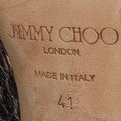 Pre Owned Jimmy Choo Metallic Rose Gold Watersnake Romy Pumps Size 41