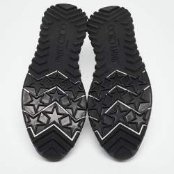 Pre Owned Jimmy Choo White Knit Fabric Verona Low Top Sneakers Size 36