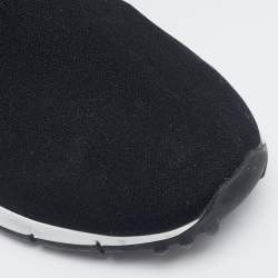 Pre Owned Jimmy Choo Black Knit Fabric Crystal Embellished Verona Sneakers Size 39