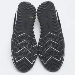 Pre Owned Jimmy Choo Black Knit Fabric Crystal Embellished Verona Sneakers Size 39