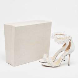 Pre Owned Jimmy Choo White Leather Maisel Sandals Size 40