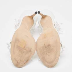 Pre Owned Jimmy Choo White Leather Maisel Sandals Size 40