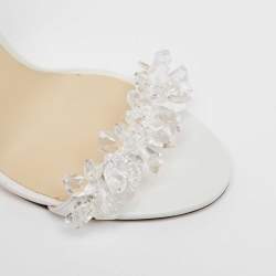 Pre Owned Jimmy Choo White Leather Maisel Sandals Size 40
