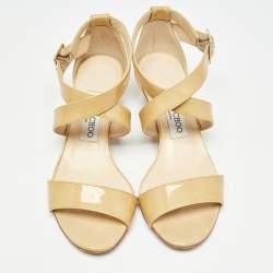 Jimmy Choo Yellow Patent Leather Chiara Sandals Size 36
