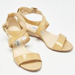 Jimmy Choo Yellow Patent Leather Chiara Sandals Size 36