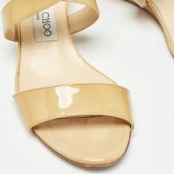 Jimmy Choo Yellow Patent Leather Chiara Sandals Size 36