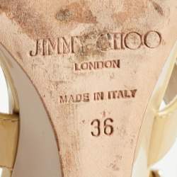 Jimmy Choo Yellow Patent Leather Chiara Sandals Size 36