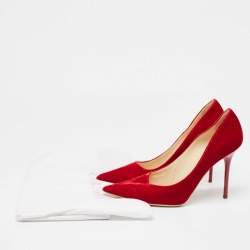 Jimmy Choo Red Velvet Abel Pointed Toe Pumps Size 36