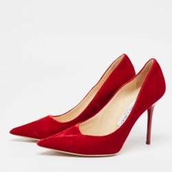 Jimmy Choo Red Velvet Abel Pointed Toe Pumps Size 36