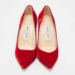 Jimmy Choo Red Velvet Abel Pointed Toe Pumps Size 36