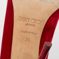 Jimmy Choo Red Velvet Abel Pointed Toe Pumps Size 36