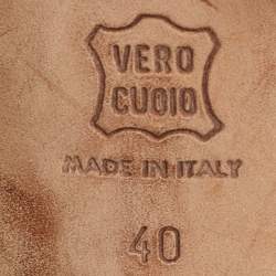 Pre Owned Jimmy Choo Brown/Yellow Canvas and Leather Pointed Toe Mules Size 40