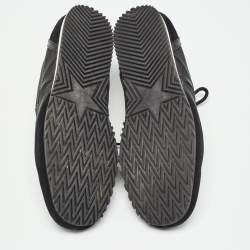 Pre Owned Jimmy Choo Black Suede and Leather Lace Up Sneakers Size 39