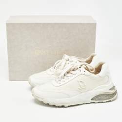Pre Owned Jimmy Choo White Leather and Nylon Memphis Sneakers Size 37