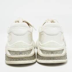 Pre Owned Jimmy Choo White Leather and Nylon Memphis Sneakers Size 37