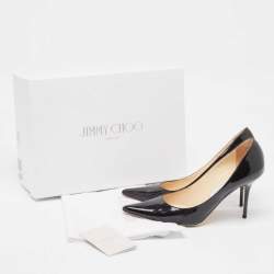 Pre Owned Jimmy Choo Black Patent Allure Pointed Toe Pumps Size 38