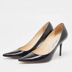 Pre Owned Jimmy Choo Black Patent Allure Pointed Toe Pumps Size 38
