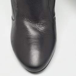 Pre Owned Jimmy Choo Black Leather Knee Length Boots Size 37