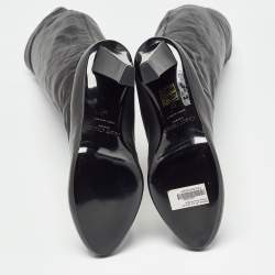 Pre Owned Jimmy Choo Black Leather Knee Length Boots Size 37